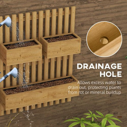 Outsunny Wooden Garden Planters with Trellis Wall-mounted Raised Garden Bed