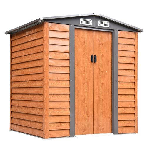 Stylish 6x5ft Outdoor Metal Garden Shed for Tools & Equipment Storage