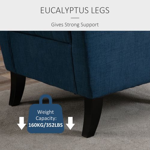 Vintage Comfort: HOMCOM Tufted Blue Accent Armchair - Stylish & Sturdy