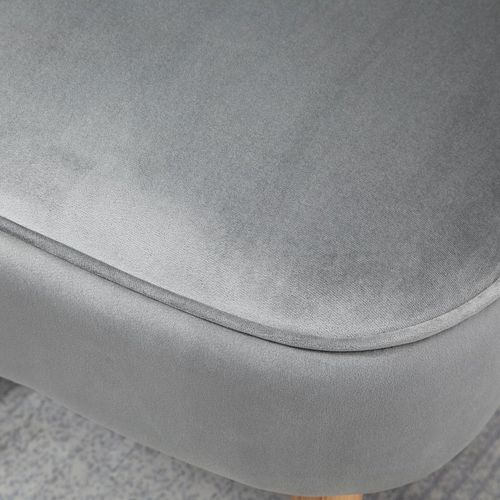 Chic Velvet Accent Chair & Ottoman Set - Stylish Comfort in Light Grey