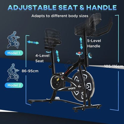 HOMCOM Indoor Cycling Bike with LCD Monitor - Your Ultimate Home Fitness Solution!