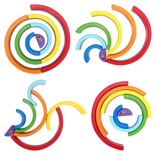 SOKA Rainbow Stacker: Fun & Eco-Friendly Wooden Play Set for Creative Learning!