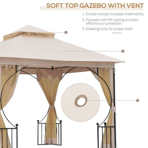 Stylish 3x3m Metal Gazebo: Waterproof, UV-Resistant & Perfect for Gatherings