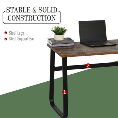 HOMCOM Industrial Writing Desk: Sleek, Sturdy Laptop Station for Home Office