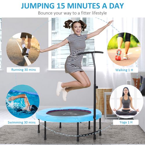 40'' HOMCOM Mini Trampoline: Safe Indoor Fun for Kids & Adults - Jump & Rebound!