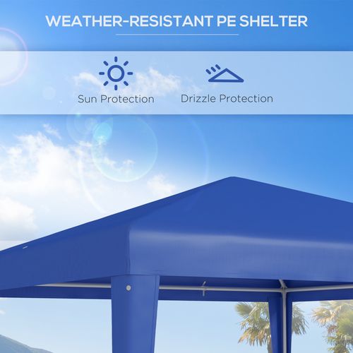 Outsunny 2.7m Blue Garden Gazebo - Stylish Party Canopy & Wedding Tent