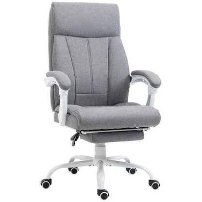 Vinsetto Grey Fabric Office Chair with Armrest, Footrest, and Wheels