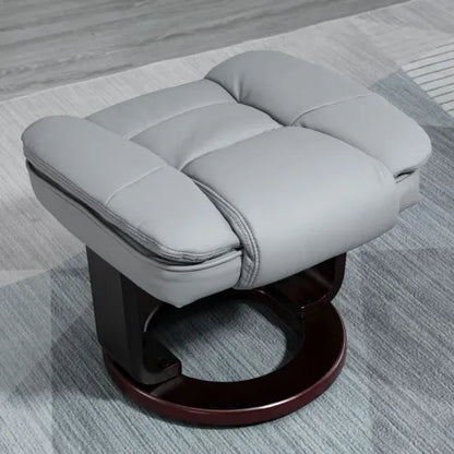 Luxurious Grey Swivel Recliner with Footrest - Comfort Meets Style
