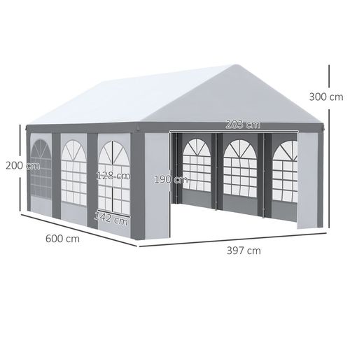 6x4m Deluxe Party Tent with Windows & Doors - Event Ready Gazebo!