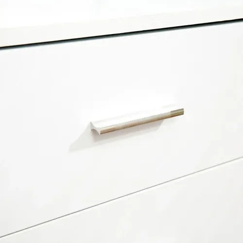 Versatile White Freestanding Storage Cabinet with Drawers & Wheels for Home/Office
