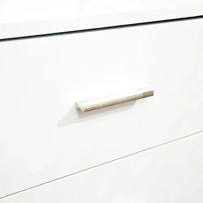 Versatile White Freestanding Storage Cabinet with Drawers & Wheels for Home/Office