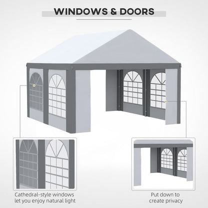 4x4m Party Tent with Windows & Double Doors - Perfect for Every Celebration!