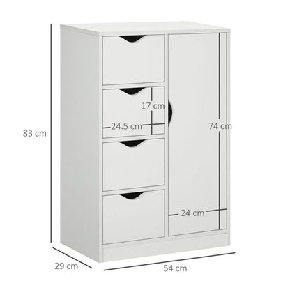 Stylish 4-Drawer Storage Cabinet & Shelf - Perfect for Home and Office Organization