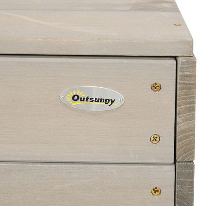 Outsunny Kids Sandbox with Canopy & Seats - Perfect Garden Play Area