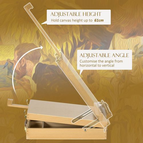 Vinsetto Adjustable Wooden Table Easel - Unleash Your Creativity Anywhere!