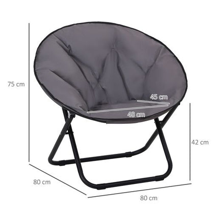Ultimate Comfort Folding Moon Chair - Durable Metal Frame, Portable & Stylish!