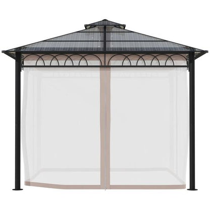 Spacious 3x3m Hardtop Gazebo with Curtains & Netting for Ultimate Outdoor Comfort