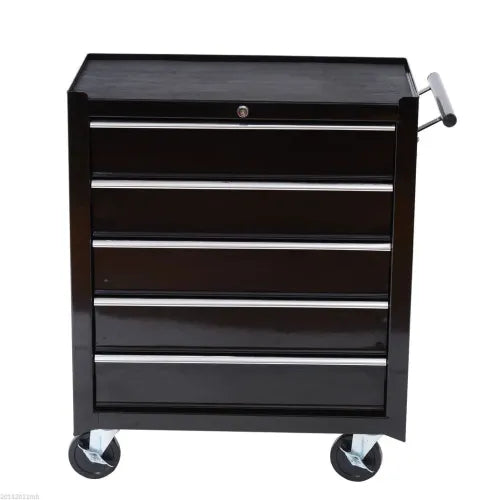 Ultimate Lockable Steel Tool Storage Cabinet with Wheels - 5 Spacious Drawers