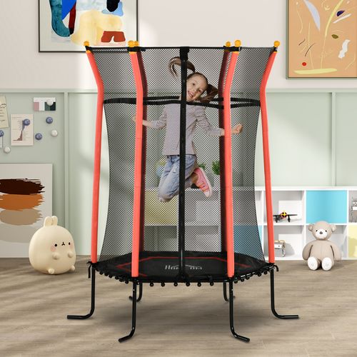 Safe & Fun HOMCOM 5.4FT Kids Trampoline with Enclosure - Perfect for Ages 3-10!