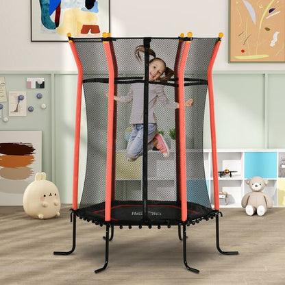 Safe & Fun HOMCOM 5.4FT Kids Trampoline with Enclosure - Perfect for Ages 3-10!