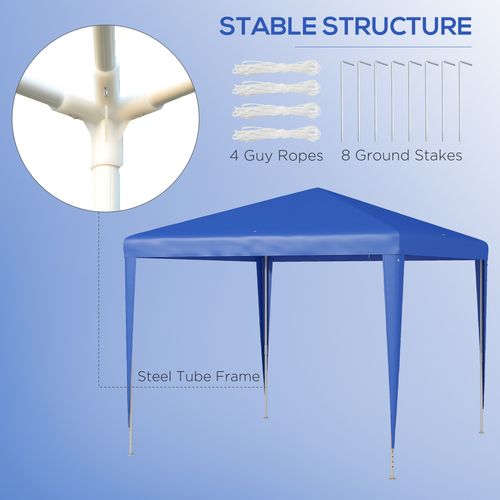 Outsunny 2.7m Blue Garden Gazebo - Stylish Party Canopy & Wedding Tent
