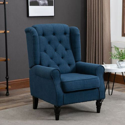 Vintage Comfort: HOMCOM Tufted Blue Accent Armchair - Stylish & Sturdy