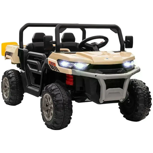 Ultimate Two-Seater Kids Electric Truck w/ Remote & Fun Features - Yellow