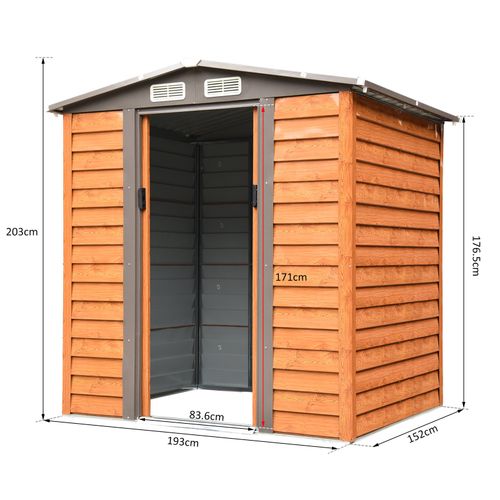 Stylish 6x5ft Outdoor Metal Garden Shed for Tools & Equipment Storage