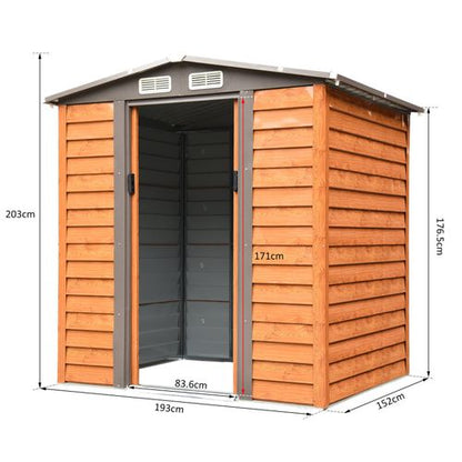 Stylish 6x5ft Outdoor Metal Garden Shed for Tools & Equipment Storage