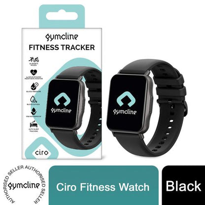 Gymcline Ciro Fitness Tracker: 25 Sports Modes & IP68 Waterproof - Sleek Black