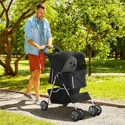 Deluxe Foldable Pet Stroller – Comfort & Style for Dogs and Cats on the Go!