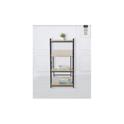 Elegant TAVOLO Home Study Desk with Dual Side Shelves - Sonoma Oak Finish