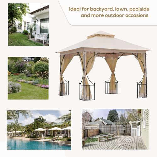 Stylish 3x3m Metal Gazebo: Waterproof, UV-Resistant & Perfect for Gatherings