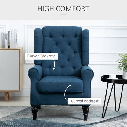 Vintage Comfort: HOMCOM Tufted Blue Accent Armchair - Stylish & Sturdy