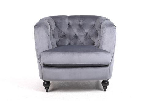 Elegant 86CM Lead Colour Velvet Armchair - Stylish Comfort for Any Space!