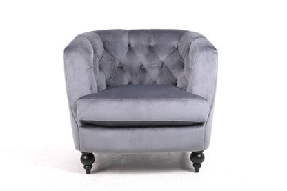 Elegant 86CM Lead Colour Velvet Armchair - Stylish Comfort for Any Space!
