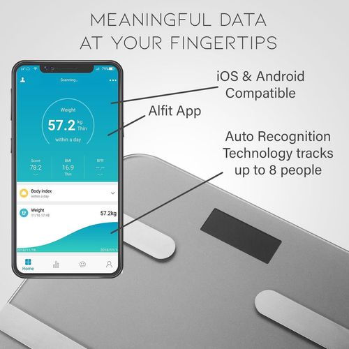 Aquarius Smart Body Scale: 16-in-1 Health Tracker with Bluetooth & Sleek Design