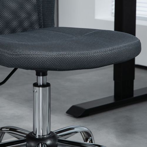 Vinsetto Armless Mesh Office Chair - Height Adjustable, Dark Grey Comfort