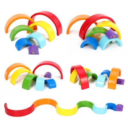 SOKA Rainbow Stacker: Fun & Eco-Friendly Wooden Play Set for Creative Learning!