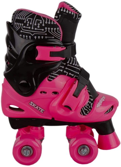 Ultimate Comfort Elektra Quad Roller Skates - Black & Pink, Sizes 13J-2