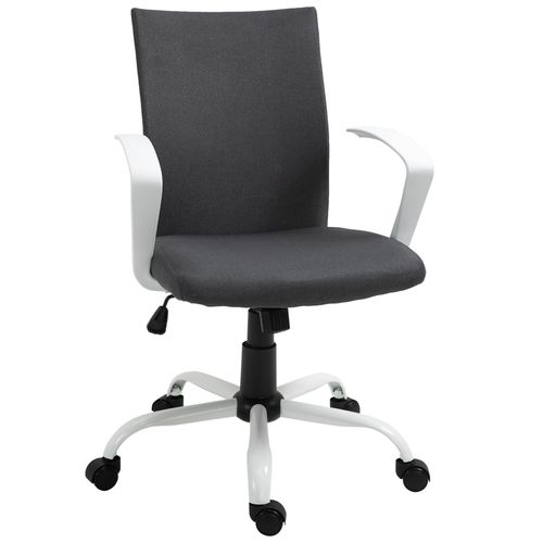 Ergonomic Dark Grey Linen Swivel Desk Chair - Comfort Meets Style