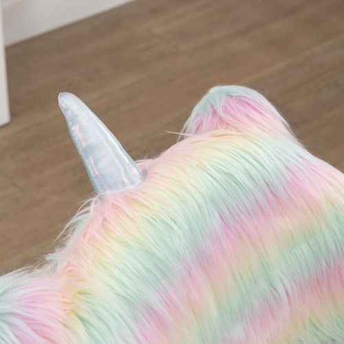 Vinsetto Unicorn Desk Chair - Fluffy Faux Fur Home Office Chair with Armrests