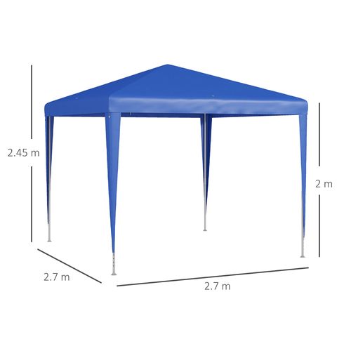 Outsunny 2.7m Blue Garden Gazebo - Stylish Party Canopy & Wedding Tent