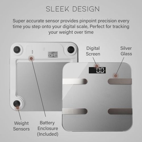 Aquarius Smart Body Scale: 16-in-1 Health Tracker with Bluetooth & Sleek Design