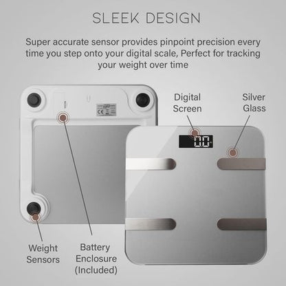 Aquarius Smart Body Scale: 16-in-1 Health Tracker with Bluetooth & Sleek Design