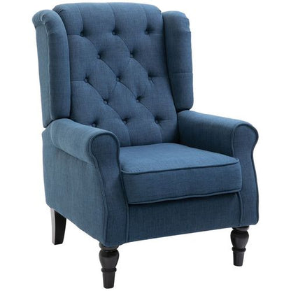 Vintage Comfort: HOMCOM Tufted Blue Accent Armchair - Stylish & Sturdy