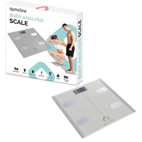 Gymcline Advanced Body Analysis Scale - Precision BMI, Calorie Guide, Silver