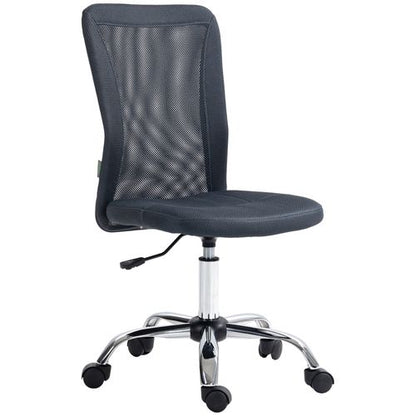 Vinsetto Armless Mesh Office Chair - Height Adjustable, Dark Grey Comfort