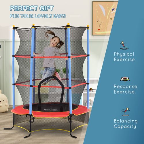 HOMCOM Kids Trampoline with Safety Enclosure – Fun and Secure Bouncing!