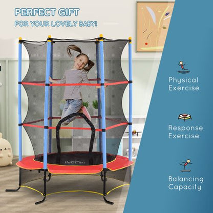 HOMCOM Kids Trampoline with Safety Enclosure – Fun and Secure Bouncing!